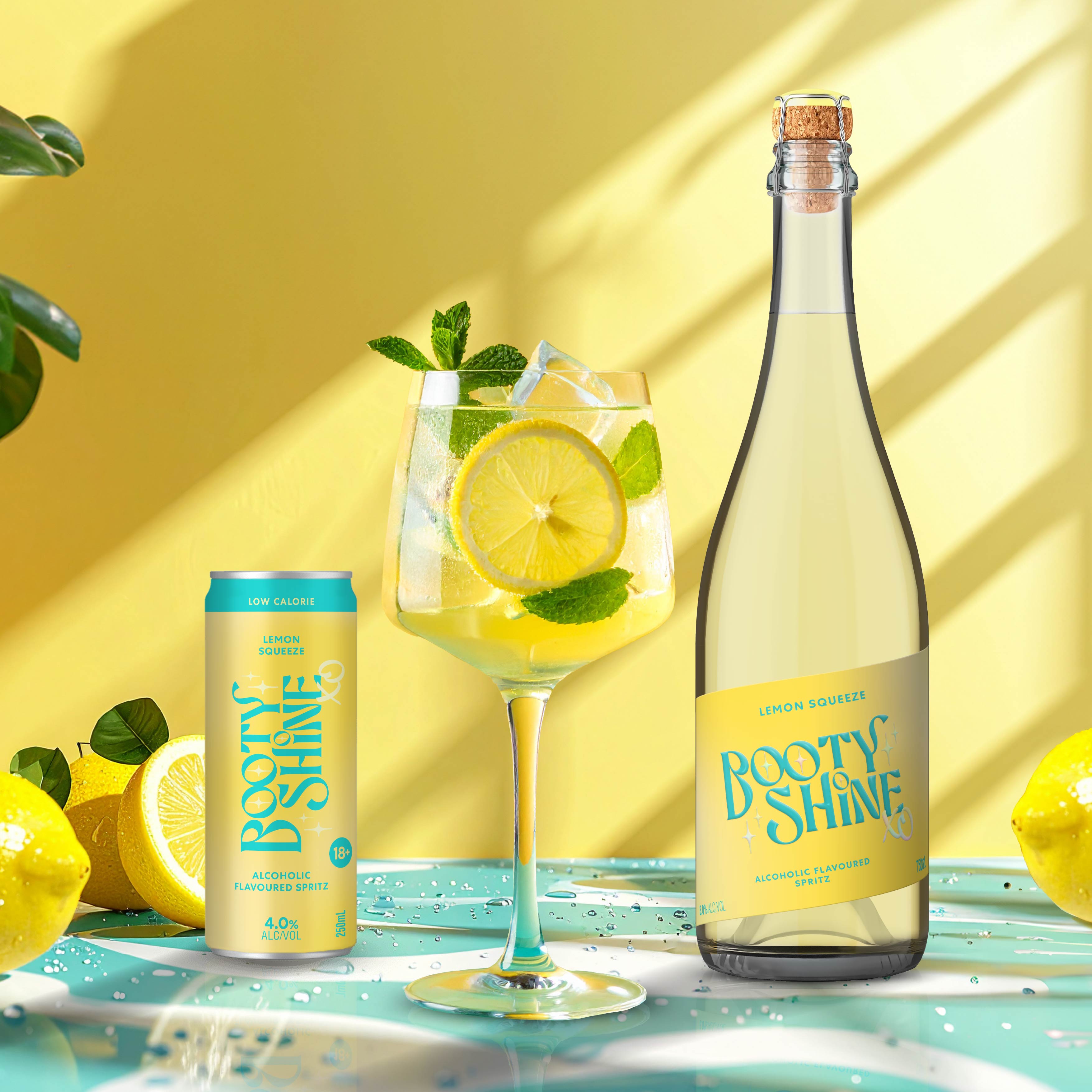 Booty Shine XO Lemon Spritz Cans - 24 Pack