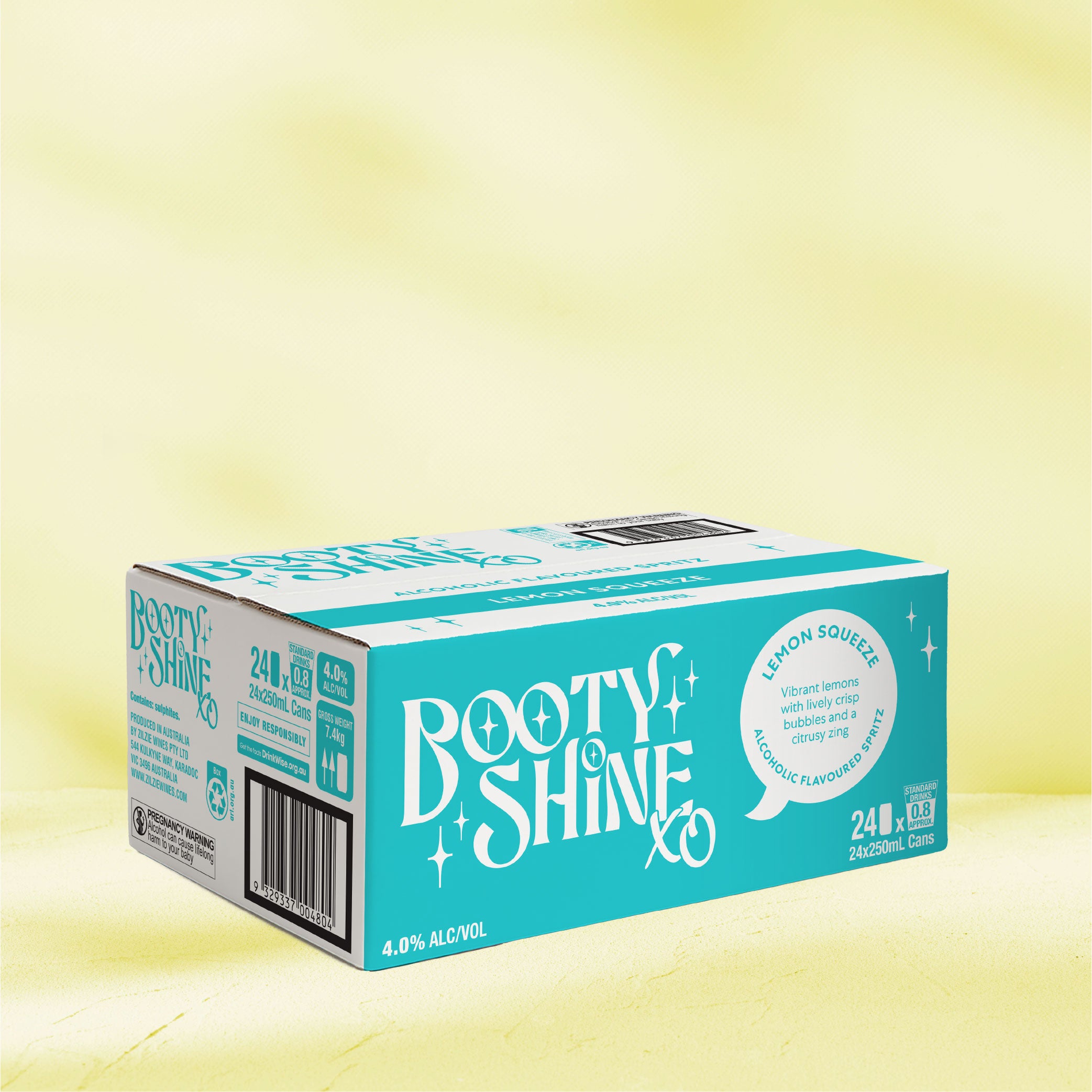 Booty Shine XO Lemon Squeeze Cans - 24 Pack