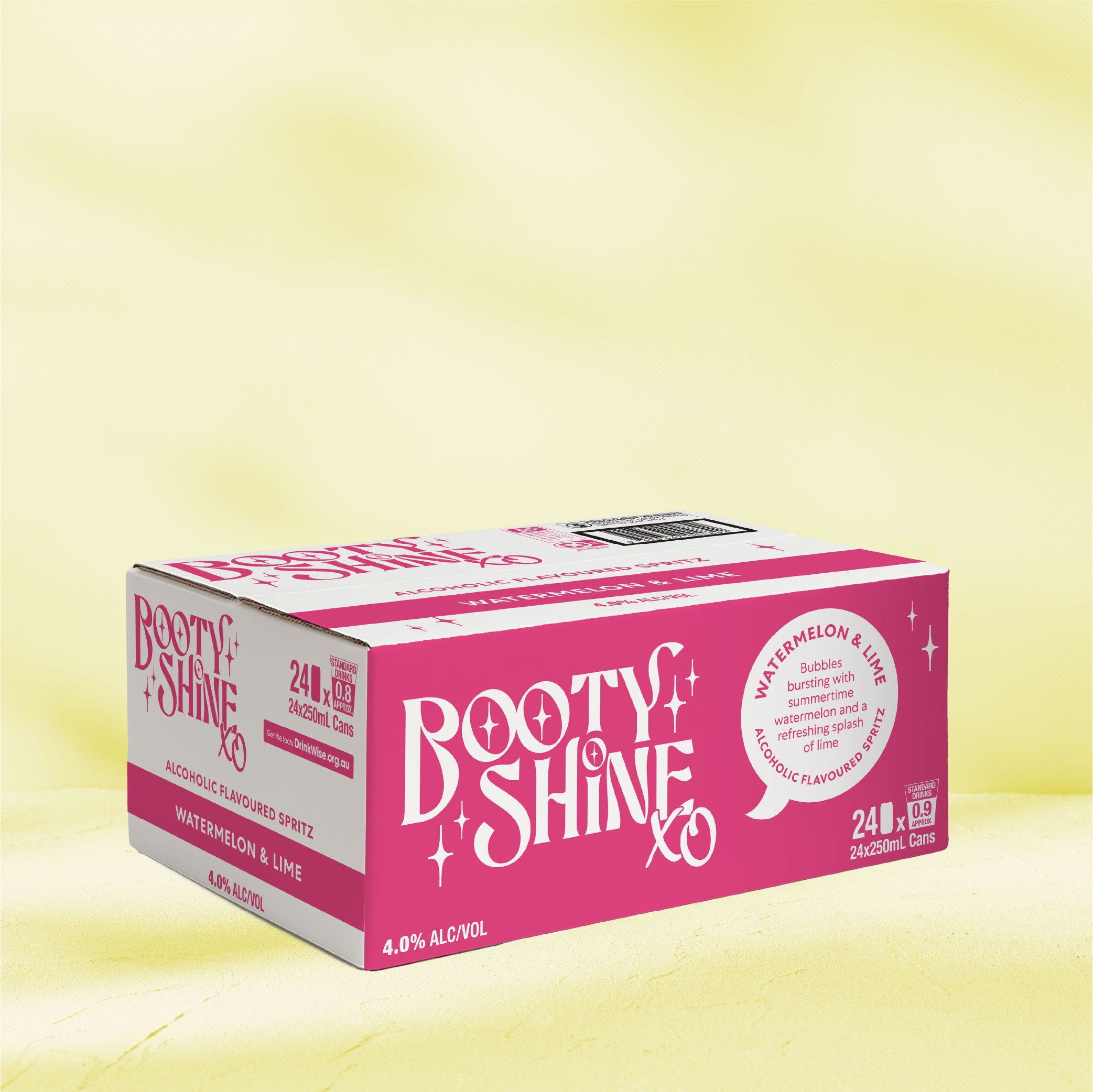Booty Shine XO Watermelon & Lime Cans - 24 Pack